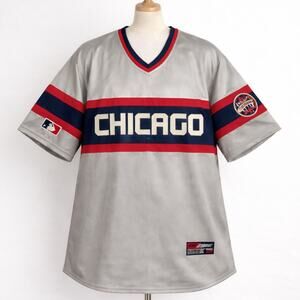 212 NYC Chicago #41 Baseball Jersey Size L Gray Red Navy World Champ Streetwear